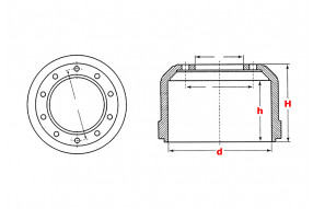 Барабан тормозной задний D=420 H=277-280 